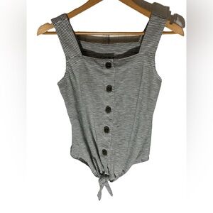 EE2- Loft  Black and White Stripe Button-Down Women's Top Women’s XS